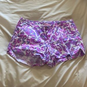 Purple patterned shorts